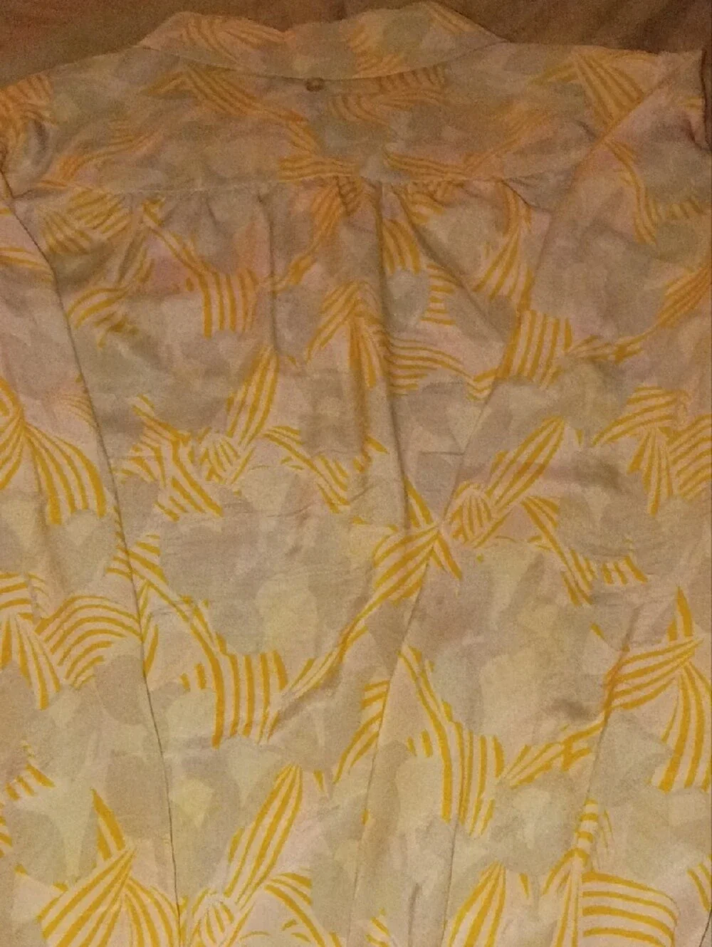 Tory Burch Yellow and Cream Patterned Button-Down Shirt